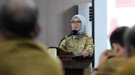 FOTO ILUSTRASI. Bupati Lebak, Iti Octavia Jayabaya saat memberikan sambutan dalam acara Rakor Penanganan PMK Kabupaten Lebak. Dia menyebutkan saat ini di Bumi Multatuli Zero Case PMK. (FOTO Prokopim Lebak)