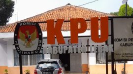 Kantor KPU Kabupaten Lebak. Mereka merencanakan rekrutmen PPK dan PPS di bulan November 2022. (Dailyhits/Jalu)