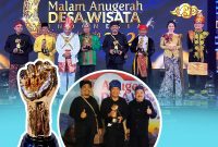 Kepala Dinas Pariwisata Kabupaten Lebak, Imam Rismahayadin saat menerima penghargaan ADWI 2022 Saba Budaya Baduy kategori Daya Tarik Pengunjung. (Dok. Disbudpar)