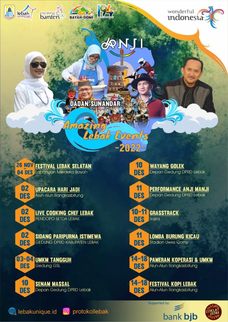 Rangkaian kegiatan hari jadi Kabupaten Lebak ke 194. Anji Manji dijadwalkan bakal menghibur masyarakat Lebak. (istimewa)