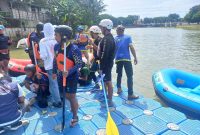 Tim arung jeram Kabupaten Lebak usai bertanding. (Istimewa)