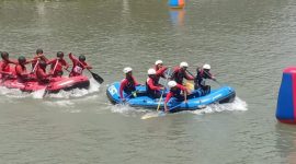 Cabang olahraga Arung jeram menjadi penyumbang terbanyak medali emas untuk kontingen Lebak. (istimewa)