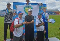 Tim atletik kelas lompat jauh berhasil meraih medali emas di Porprov VI Banten. (istimewa)