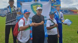 Tim atletik kelas lompat jauh berhasil meraih medali emas di Porprov VI Banten. (istimewa)