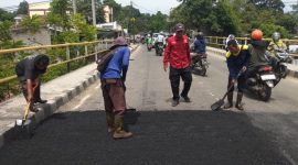 FOTO ILUSTRASI. Perbaikan jalan di sekitar Kota Rangkasbitung (Istimewa)