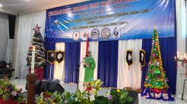 Bupati Lebak, Iti Octavia Jayabaya saat menghadiri perayaan natal bersama yang diselenggarakan BKSAG Lebak. (Istimewa)