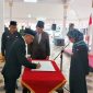 Hari Setiono, Kepala Bapenda Lebak saat menandatangani berita acara rotasi pejabat eselon II. Kini dia dipercaya menjabat sebagai Kepala Dinas Pendidikan (Dindik) Kabupaten Lebak. (Dailyhits)