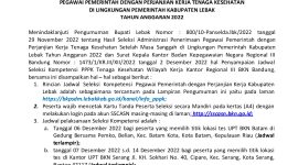 Jadwal pelaksanaan CAT Penerimaan PPPK tenaga kesehatan Kabupaten Lebak. (FOTO Tangkap Layar)