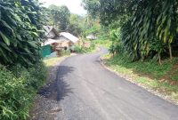 Kondisi ruas jalan utama desa Cikamunding usai dihotmix oleh DPUPR Pemprov Banten. (istimewa)