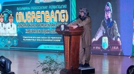 Bupati Lebak, Iti Octavia Jayabaya saat memberikan sambutan dalam acara Musrenbang RKPD Kabupaten Lebak tahun 2024. (Istimewa)