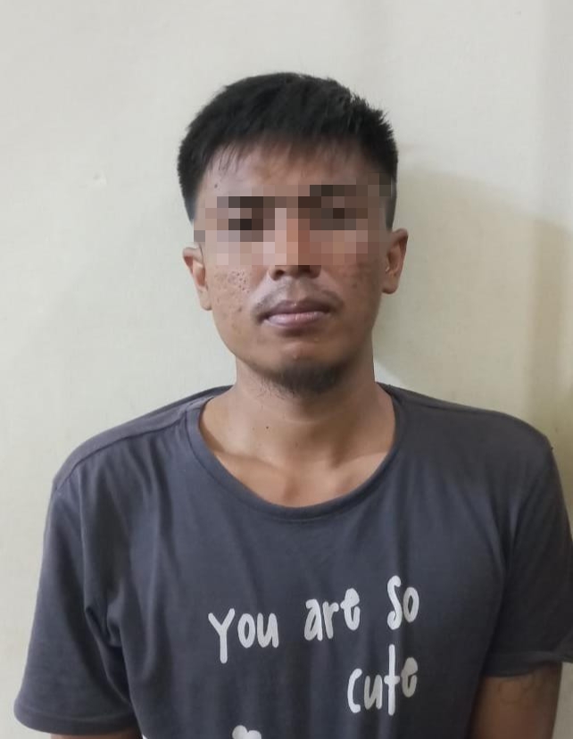 IAM (27) warga Malingping diamankan pihak kepolisian karena terlibat kasus pencurian dengan kekerasan (begal) kepada seorang mahasiswa. (Istimewa) 