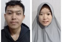 BA dan SK saat diamankan pihak kepolisian karena telah membunuh dan membuang bayi hasil hubungan gelap mereka. (Istimewa)