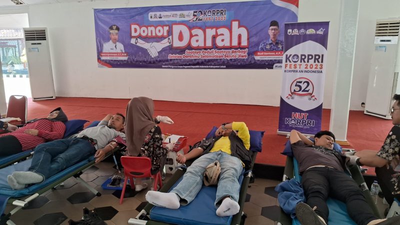 ASN Lebak saat mengikuti donor darah KORPRI Fest 2023. (Istimewa)