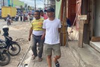 Ketua BPC Gapensi Lebak, Moch. Nabil Jayabaya saat meninjau Pasar Rangkasbitung. (Istimewa)