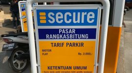 Parkir Pasar Rangkasbitung menerapkan sistem E-parking. (Istimewa)