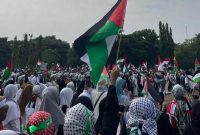 Istighosah dan Doa Bersama lintas agama untuk Palestina di Alun-alun Rangkasbitung. (Istimewa)