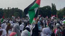 Istighosah dan Doa Bersama lintas agama untuk Palestina di Alun-alun Rangkasbitung. (Istimewa)