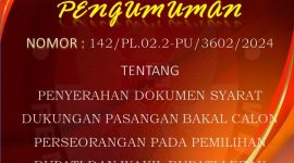 Pengumuman Dokumen Syarat Dukungan Pasangan Bacabup Jalur Perseorangan. (Istimewa)