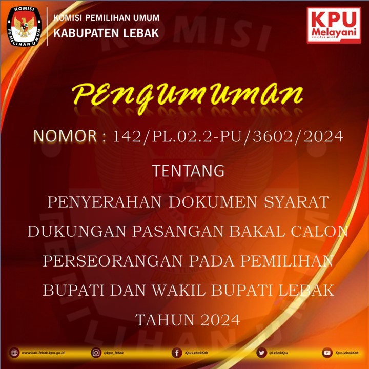 Pengumuman Dokumen Syarat Dukungan Pasangan Bacabup Jalur Perseorangan. (Istimewa)