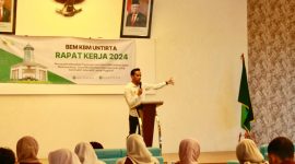 Ketua DPD HIMKI Banten, Fahmi Ramadhan saat menjadi narasumber dalam raker BEM Untirta. (Istimewa)
