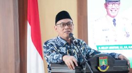 Walikota Cilegon, Helldy Agustian saat memberikan sambutan dalam acara pentas agama. (Istimewa)