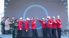 Walikota Cilegon Helldy Agustian saat merayakan HUT ke 23 RSUD Cilegon. (Istimewa)