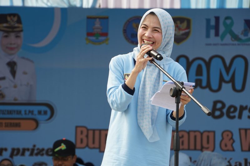 Bupati Serang, Ratu Rachmatu Zakiyah saat sambutan di peringatan HANI 2025. (Foto. Istimewa)