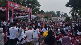 Warga saat mengikuti jalan santai dan senam sehat HUT Bhayangkara 79 Polres Lebak. (Istimewa)