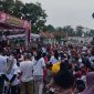 Warga saat mengikuti jalan santai dan senam sehat HUT Bhayangkara 79 Polres Lebak. (Istimewa)