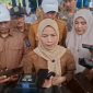 Bupati serang, Ratu Rachmatuzakiyah saat memberikan keterangan kepada pers (foto, Dirhat/DailyHits)
