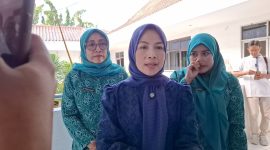 Bupati Serang, Ratu Rachmatuzakiyah saat memberikan keterangan pers. (Dirhat)