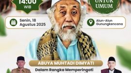 Pemerintah Kecamatan Gunung Kencana, Kabupaten Lebak akan menggelar istigosah akbar bersama Abuya Muhtadi pada Senin (18/8/2025). (Istimewa)