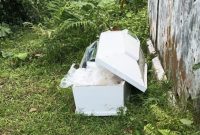 Peti Jenazah ditemukan tergeletak di Kebun karet, Kecamatan Cikulur, Kabupaten Lebak. (Istimewa)
