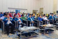Ketua PGMI Banten Deden M Fatih (pojok kiri) saat menghadiri acara Seminar nasional dan dialog interaktif bersama Kemenag RI. (Istimewa)