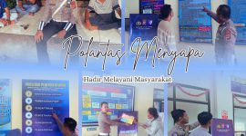 Anggota Satpas Polres Lebak saat melakukan kegiatan polantas menyapa. (Istimewa)