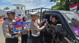 Anggota Satlantas Polres Lebak saat menggelar Operasi Zebra Maung 2025. (Istimewa)
