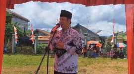 Ketua PGRI Kabupaten Lebak, Iyan Fitriyana saat memberikan sambutan dalam acara opening ceremony HUT PGRI dan Hari Guru Nasional. (Istimewa)