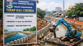 Ilustrasi: Pembanguna proyek Turap Kali Cibenda.