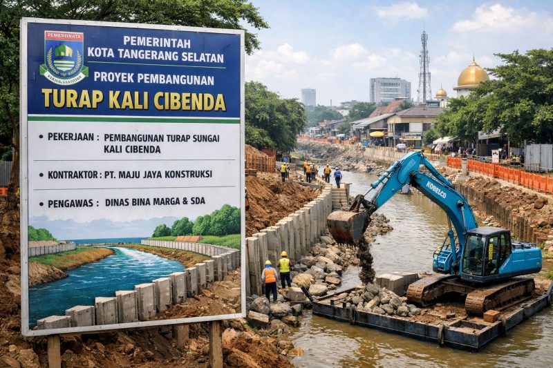 Ilustrasi: Pembanguna proyek Turap Kali Cibenda.