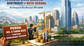 Ilustrasi, Kota Serang Bisa membangu gedung sampai 30 lantai foto: (AI/Dailyhits).