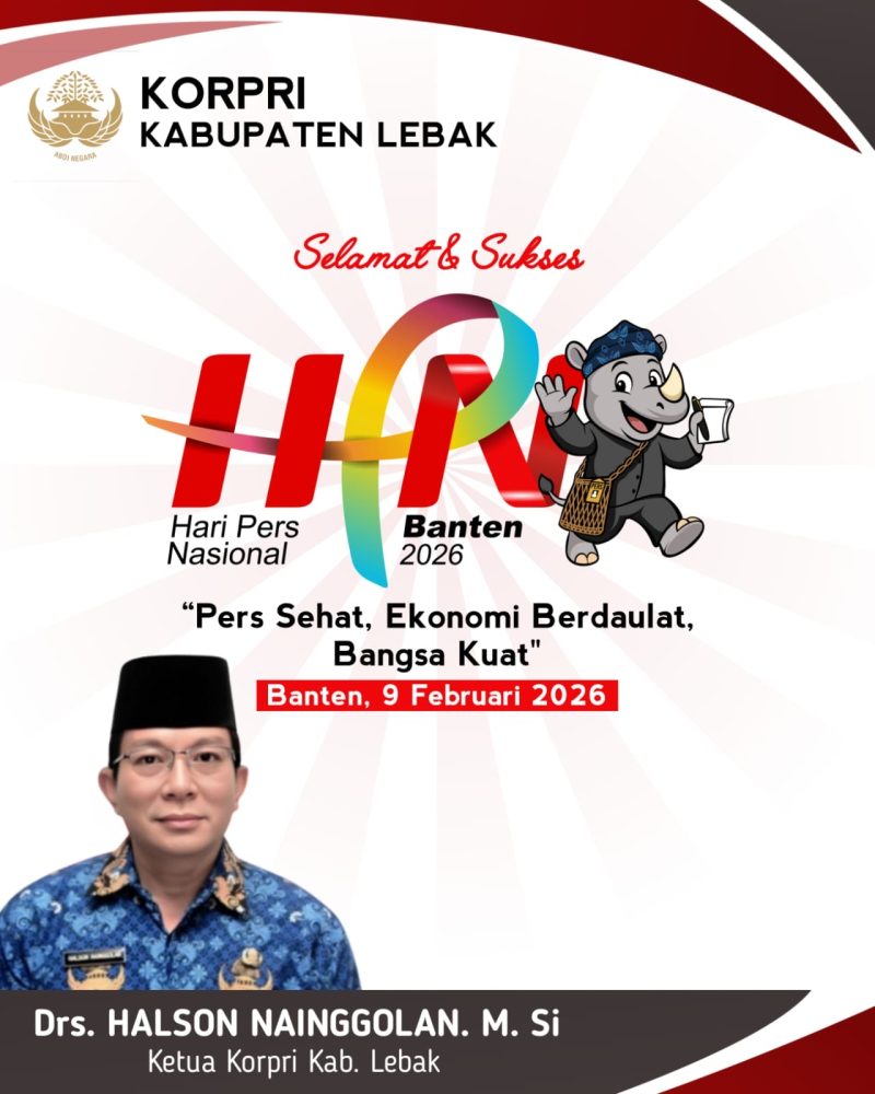 Ucapan Selamat Hari Pers Nasional 2026 dari KORPRI Kabupaten Lebak. (DAILYHITS)