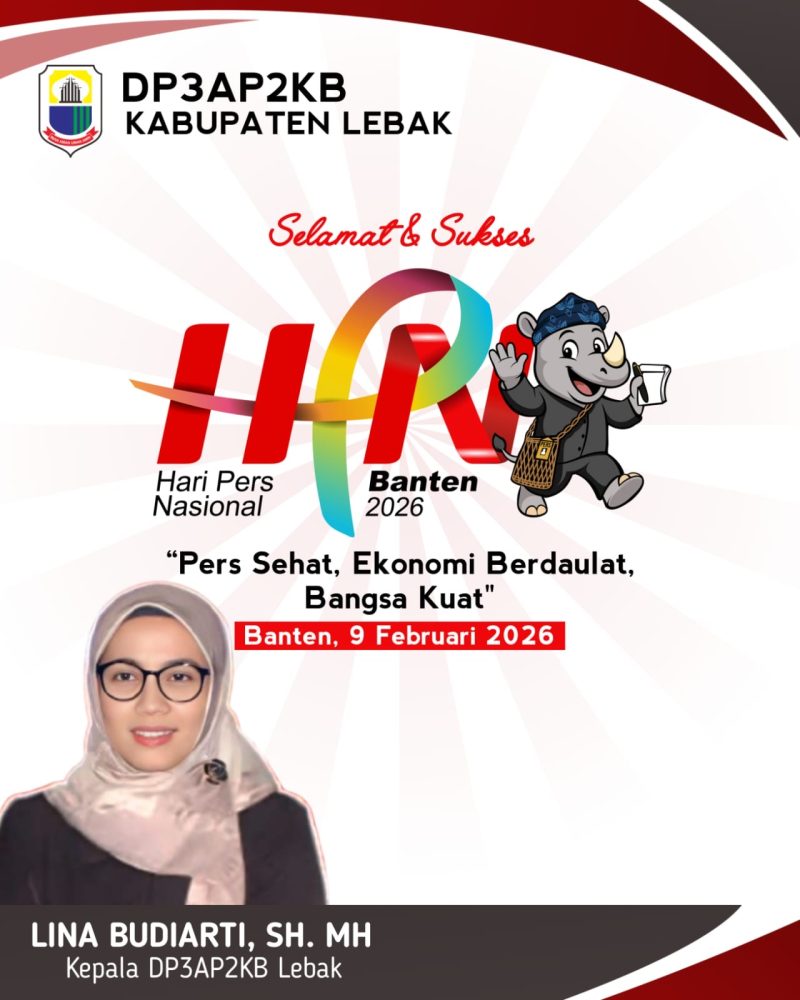 Ucapan Selamat Hari Pers Nasional tahun 2026 dari DP3AP2KB Kabupaten Lebak. (DAILYHITS)