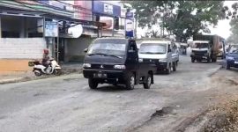 Kondisi Jalan Bypass Soekarno - Hatta dalam kondisi rusak parah. (Istimewa)