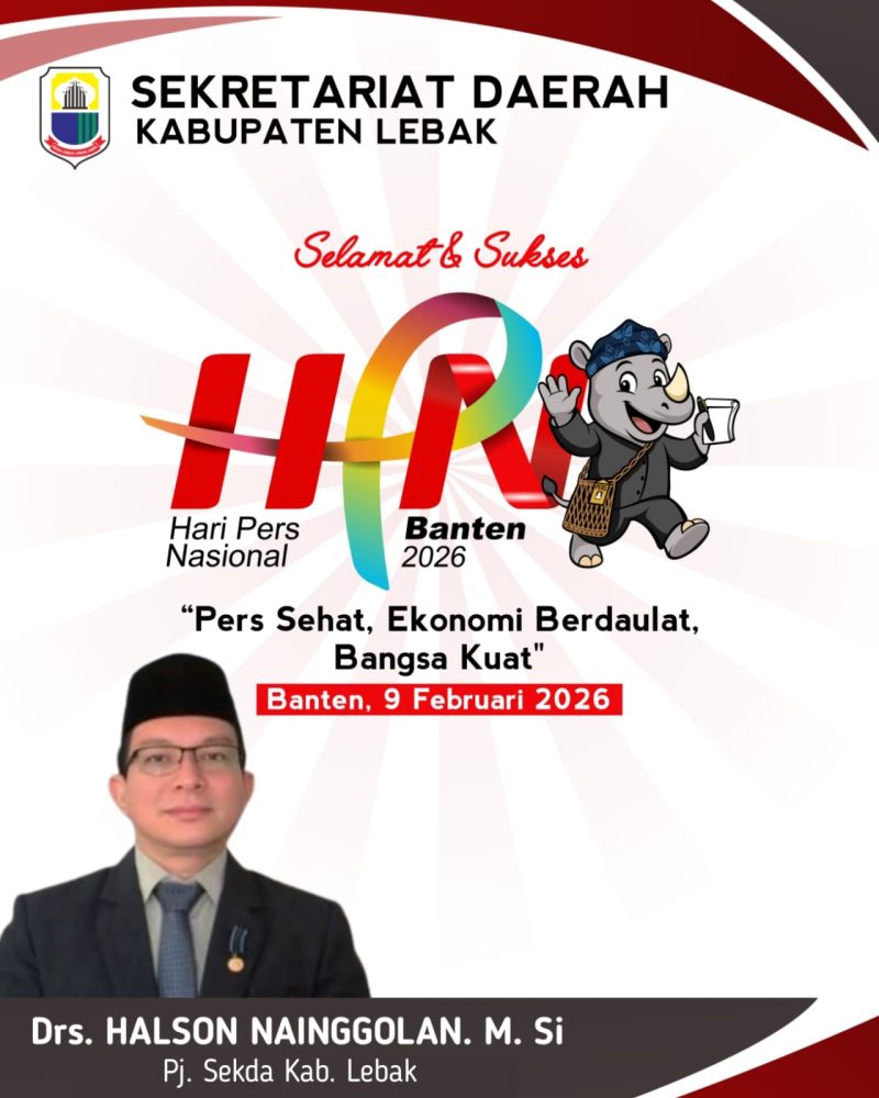 Ucapan Selamat Hari Pers Nasional 2026 dari Penjabat Sekda Kabupaten Lebak, Halson Nainggolan. (DAILYHITS)