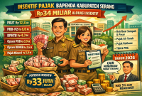 Bapenda Kabupaten Serang, Anggarkan Insentif Rp34 miliar, Doc : (AI).