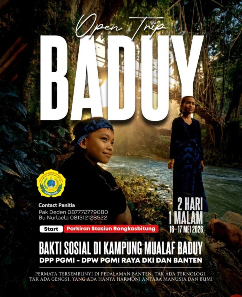 PGMI akan menggelar open trip bermalam di Baduy. (Istimewa)