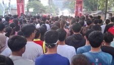 Ratusan peserta saat bersiap lari 5 kilometer dalam rangka memeriahkan HUT RI ke 81 yang diselenggarakan Pemerintah Kecamatan Cibadak. (Istimewa)