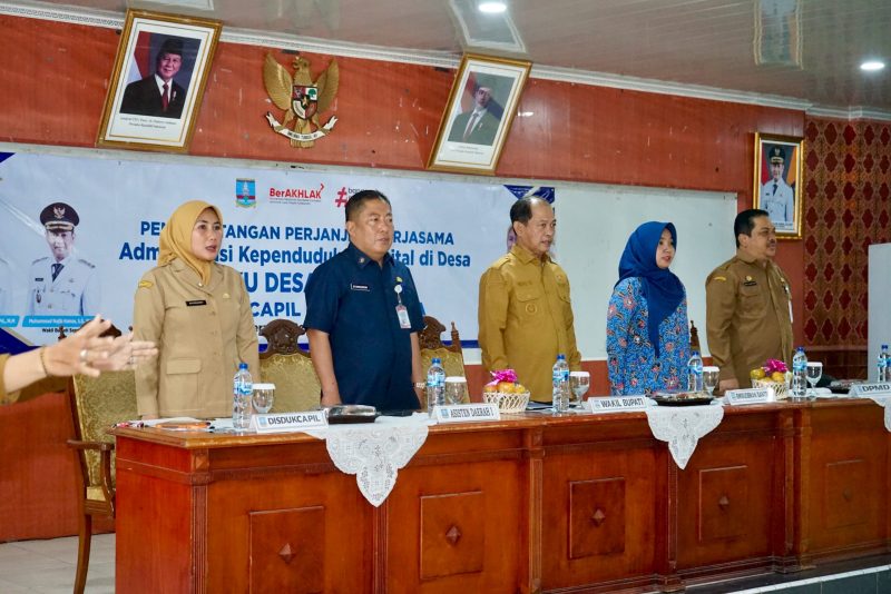 Penandatanganan perjanjian kerjasama program Administrasi Kependudukan Digital di Desa (Aku Desa Digital), Dok : (Dailyhits.id)