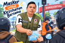 BPBD Lebak membagikan 3.000 masker gratis merespon meluasnya abu vulkanik anak Krakatau. (FOTO DAILYHITS)