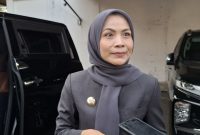 Bupati Serang, Ratu Rachmatuzakiyah, saat memberikan keterangan kepada pers, Dok (Dailyhits.id)